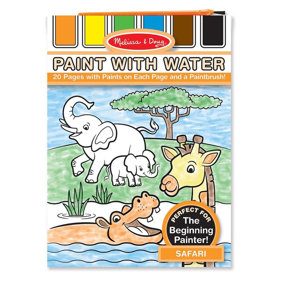 Sale Melissa & Doug Paint With Water Activity Books Set: Farm, Ocean, Safari