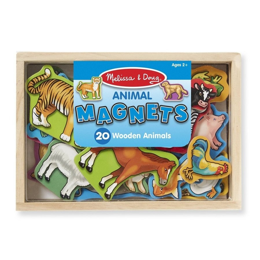 Sale Melissa & Doug 20 Wooden Animal Magnets in a Box