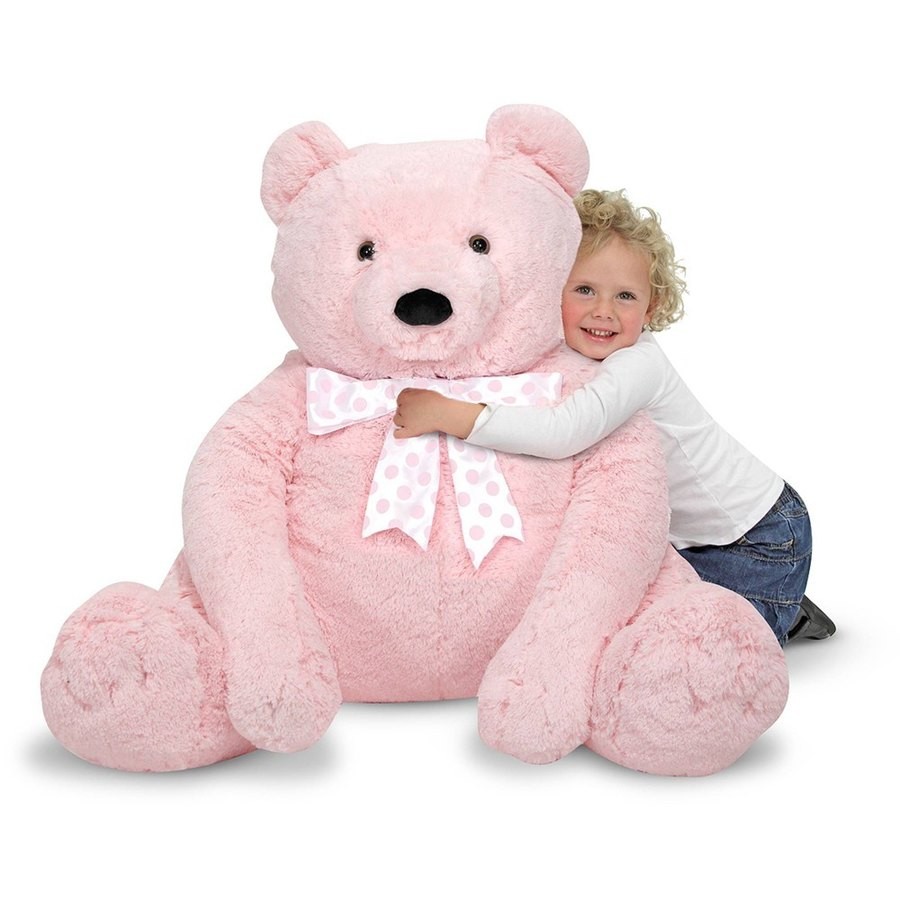 Outlet Melissa & Doug Jumbo Pink Teddy Bear Stuffed Animal (2 feet tall)