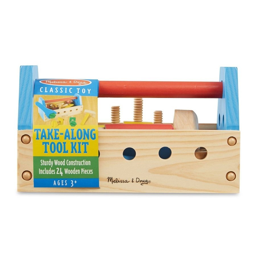 Outlet Melissa & Doug Take-Along Tool Kit Wooden Construction Toy (24pc)
