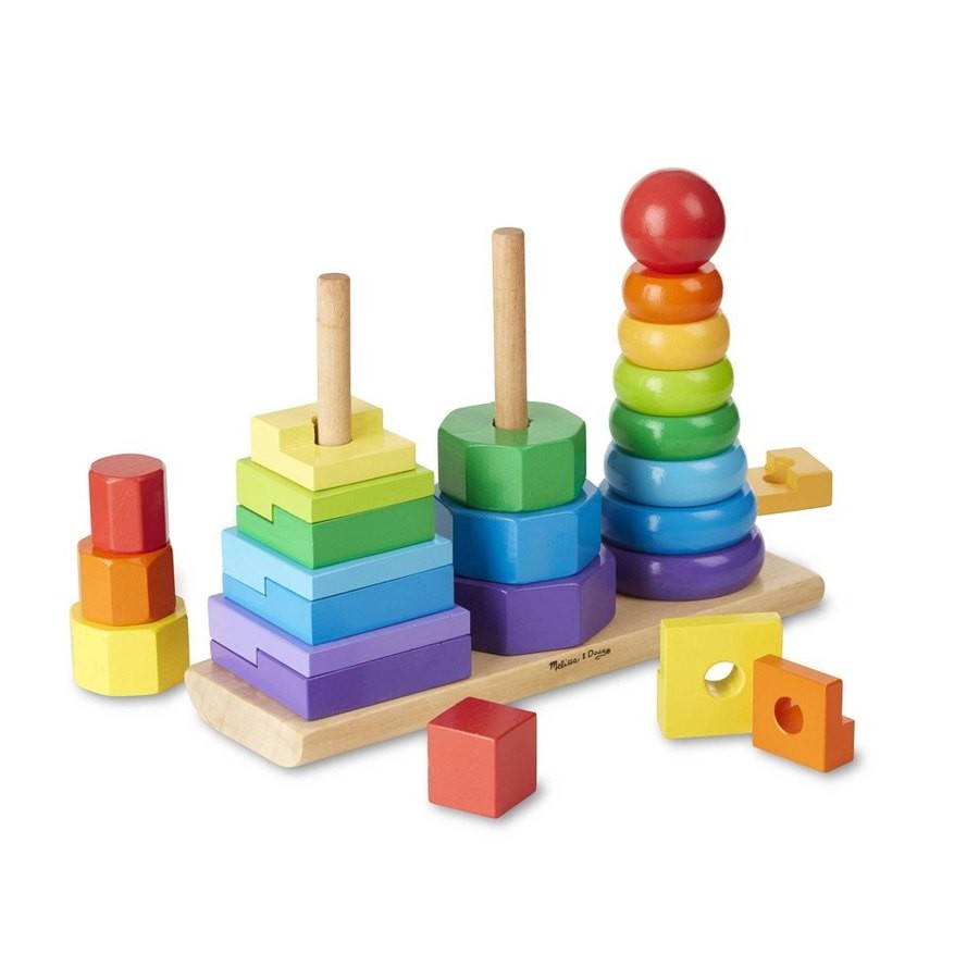Outlet Melissa & Doug Geometric Stacker - Wooden Educational Toy