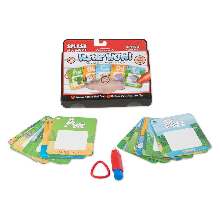Outlet Melissa & Doug On the Go Water Wow Splash Cards, 2-Pack - Alphabet and Numbers and Colors