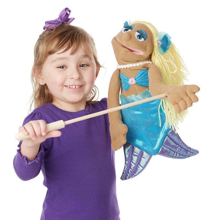 Sale Melissa & Doug Mermaid Puppet With Detachable Wooden Rod for Animated Gestures