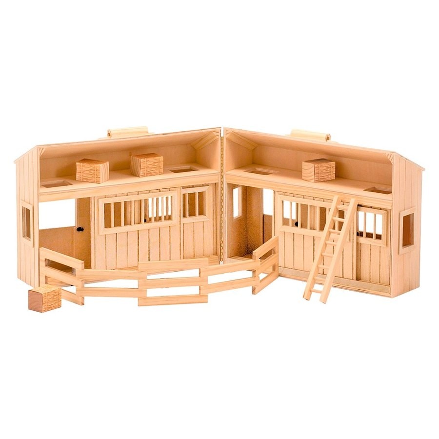 Outlet Melissa & Doug Fold and Go Wooden Horse Stable Dollhouse With Handle and Toy Horses (11 pc)
