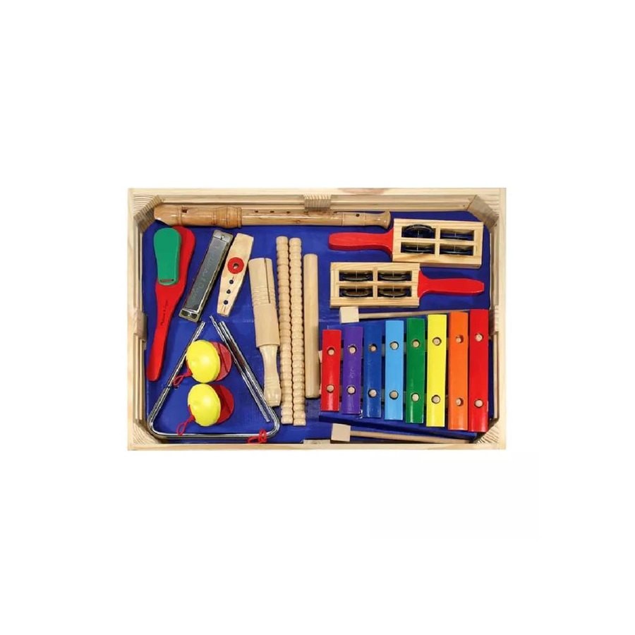 Outlet Melissa & Doug Deluxe Band Set With Wooden Musical Instruments and Storage Case
