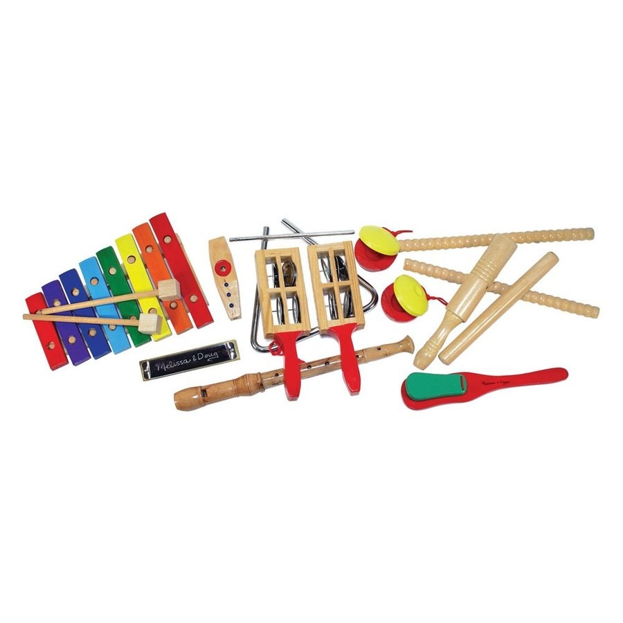 Outlet Melissa & Doug Deluxe Band Set With Wooden Musical Instruments and Storage Case
