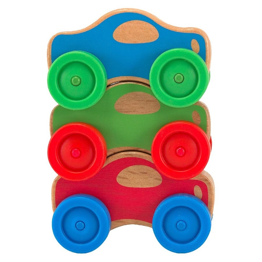 Outlet Melissa & Doug Stacking Cars Wooden Baby Toy