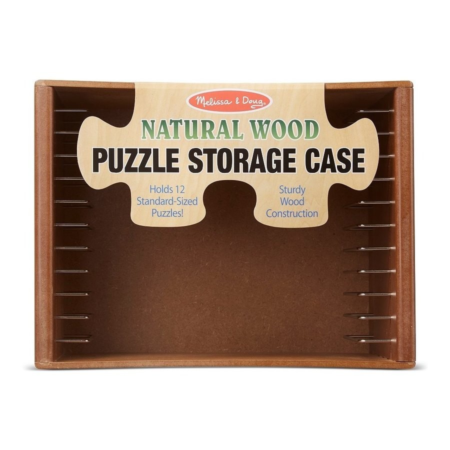 Sale Melissa & Doug Natural Wood Puzzle Storage Case (Holds 12 Puzzles)