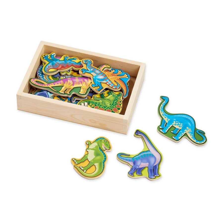 Outlet Melissa & Doug Wooden Magnets Set - Animals and Dinosaurs With 40 Wooden Magnets