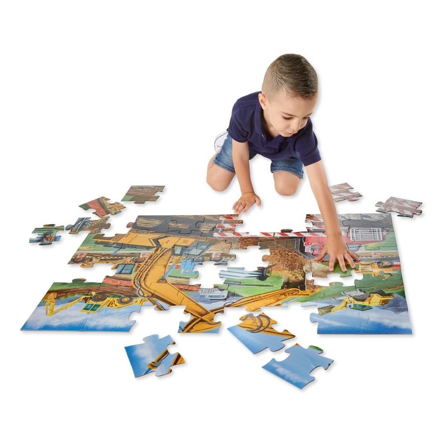 Outlet Melissa And Doug Building Site Jumbo Floor Puzzle 48pc