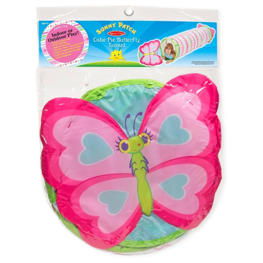 Outlet Melissa & Doug Sunny Patch Cutie Pie Butterfly Crawl-Through Tunnel (almost 5 feet long)