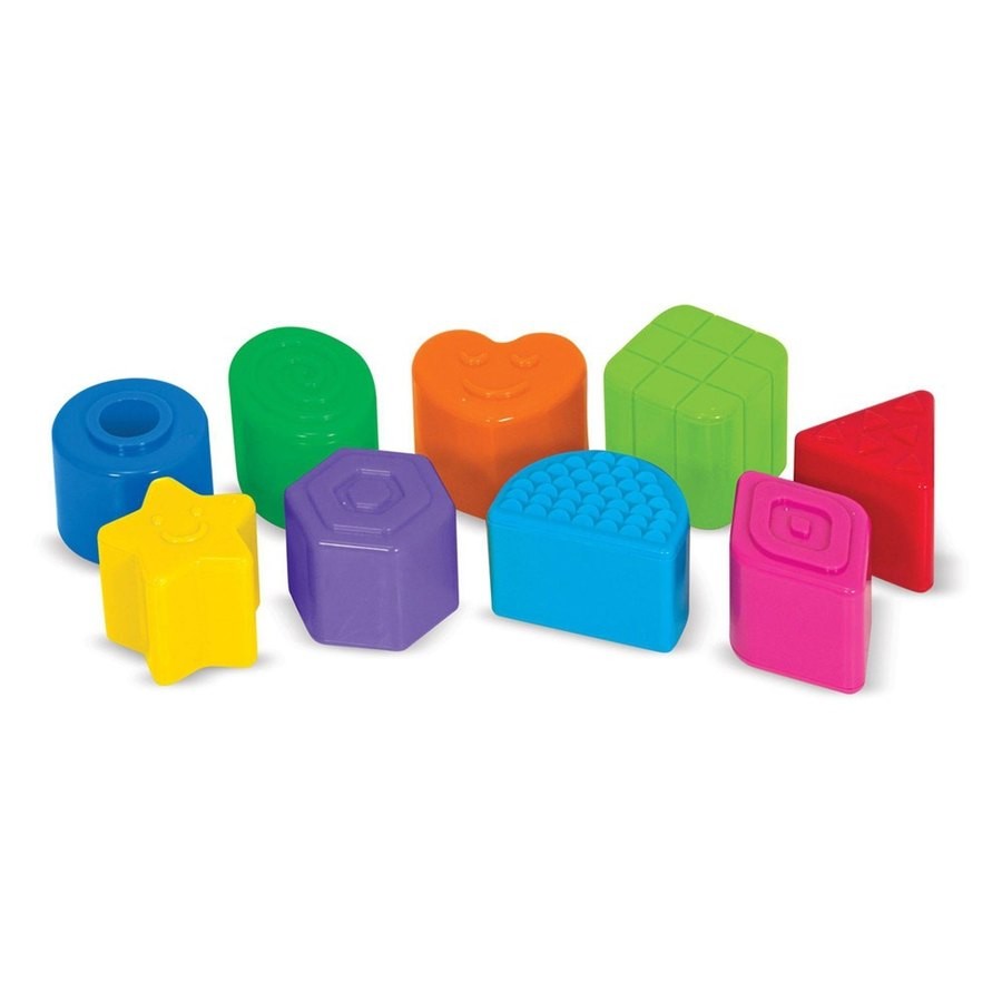Outlet Melissa & Doug K's Kids Take-Along Shape Sorter Baby Toy With 2-Sided Activity Bag and 9 Textured Shape Blocks