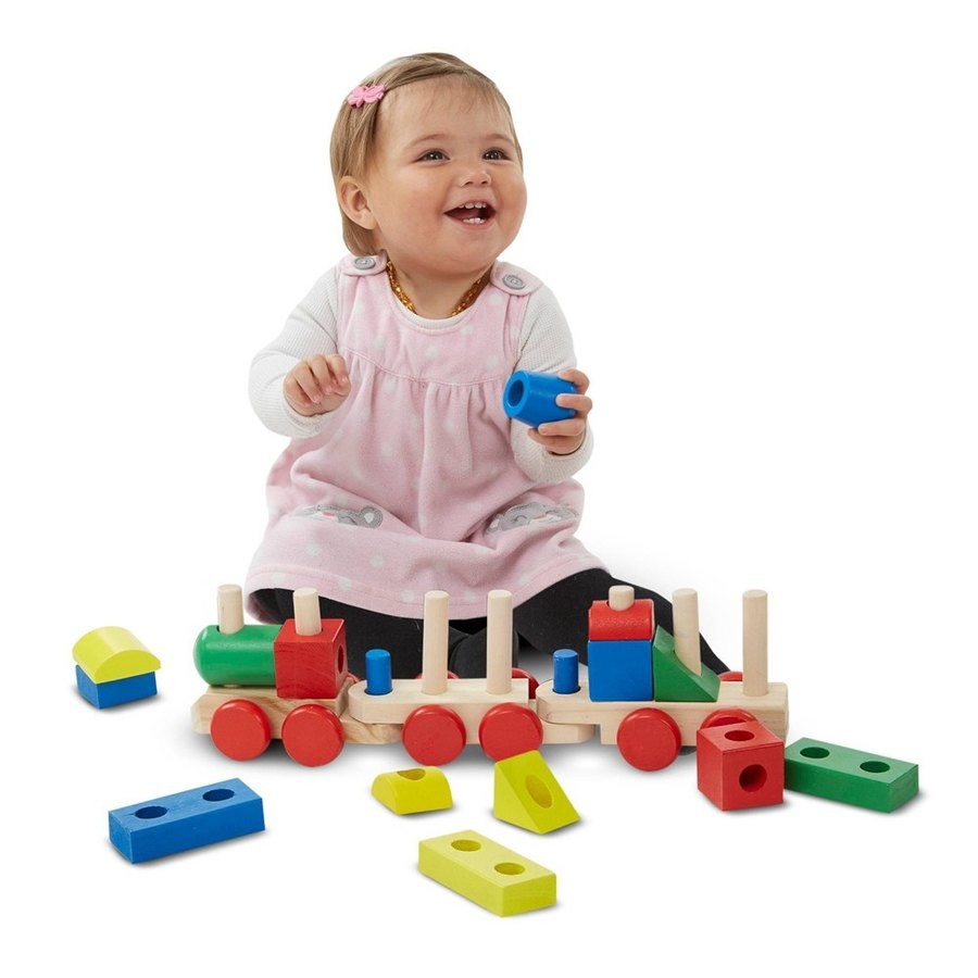 Outlet Melissa & Doug Stacking Train - Classic Wooden Toddler Toy (18pc)