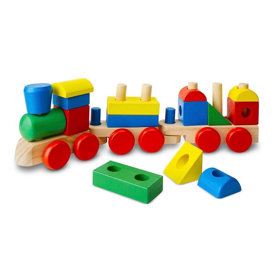Outlet Melissa & Doug Stacking Train - Classic Wooden Toddler Toy (18pc)