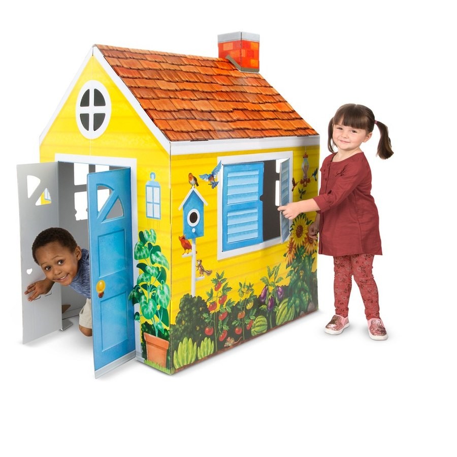 Outlet Melissa & Doug Country Cottage Indoor Corrugate Playhouse (Over 4' Tall)