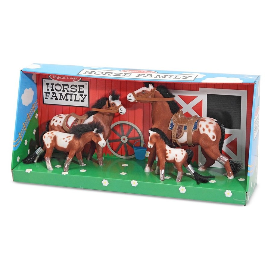 Outlet Melissa & Doug Horse Family With 4 Collectible Horses