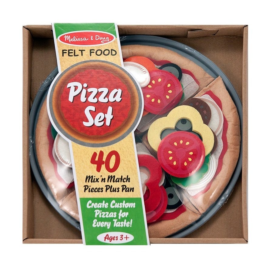 Outlet Melissa & Doug Felt Food Mix 'n Match Pizza Play Food Set (40pc)