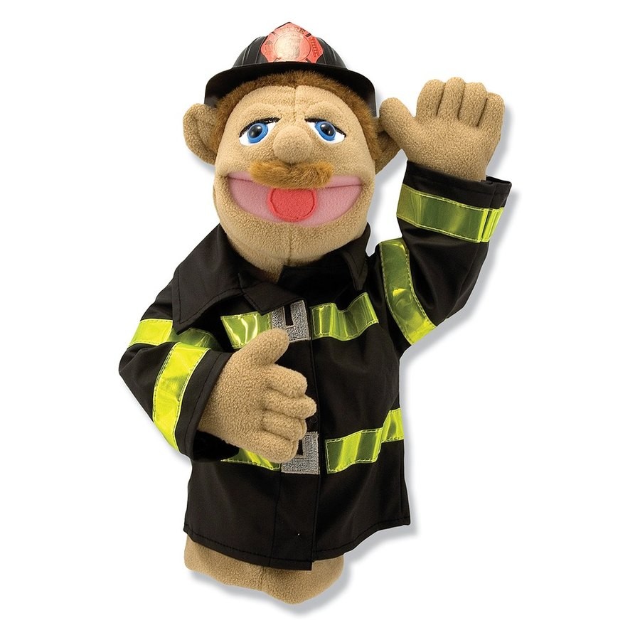 Sale Melissa & Doug Firefighter Puppet With Detachable Wooden Rod
