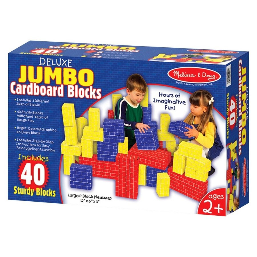 Outlet Melissa & Doug Lightweight Jumbo Cardboard Building Block Set - 40pc
