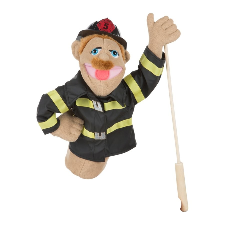 Sale Melissa & Doug Firefighter Puppet With Detachable Wooden Rod