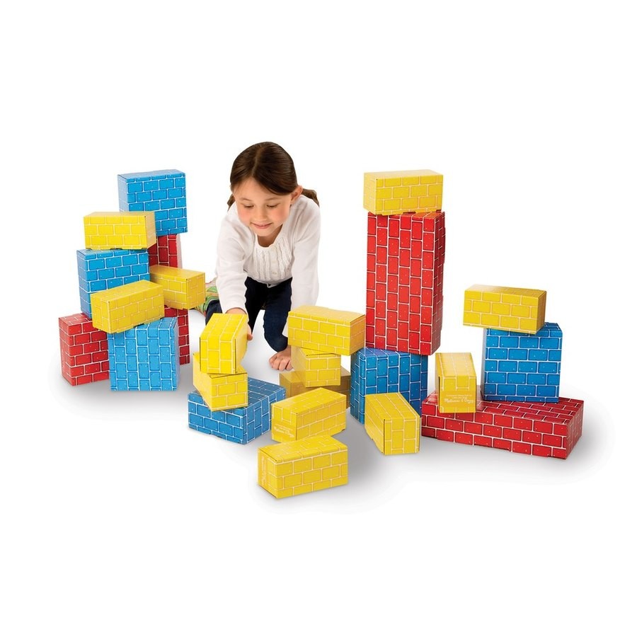 Outlet Melissa & Doug Extra-Thick Cardboard Building Blocks - 24 Blocks in 3 Sizes