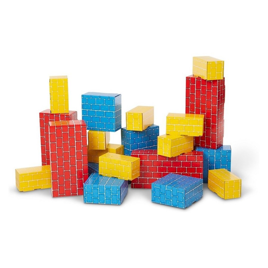 Outlet Melissa & Doug Extra-Thick Cardboard Building Blocks - 24 Blocks in 3 Sizes