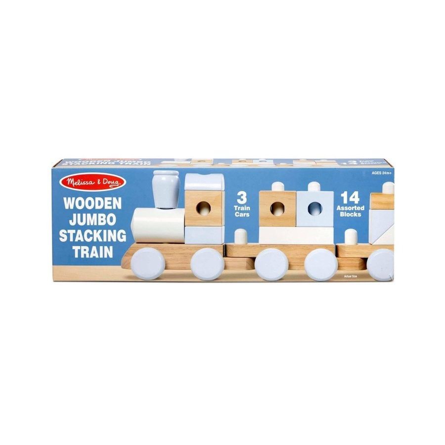 Outlet Melissa & Doug Wooden Jumbo Stacking Train - Natural