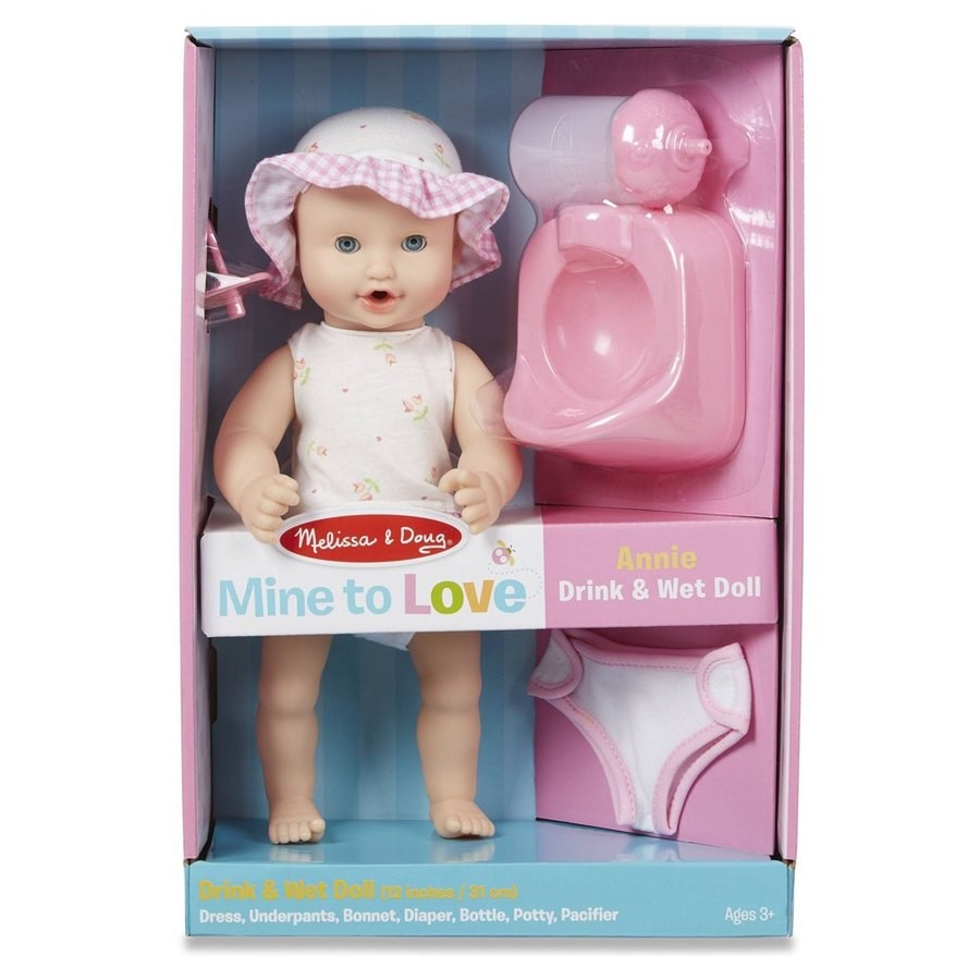 Outlet Melissa & Doug Mine to Love Annie 12" Drink and Wet Baby Doll