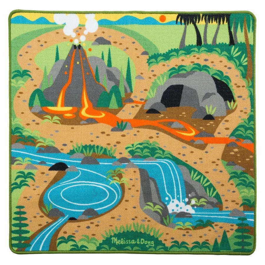 Outlet Melissa & Doug Prehistoric Playground Dinosaur Activity Rug (39 X 36") - 4 Toy Animals Toy