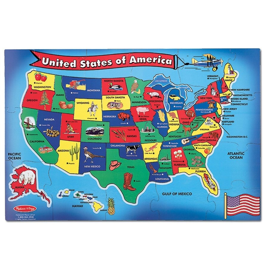 Discounted Melissa And Doug Usa Map Floor Puzzle 51pc
