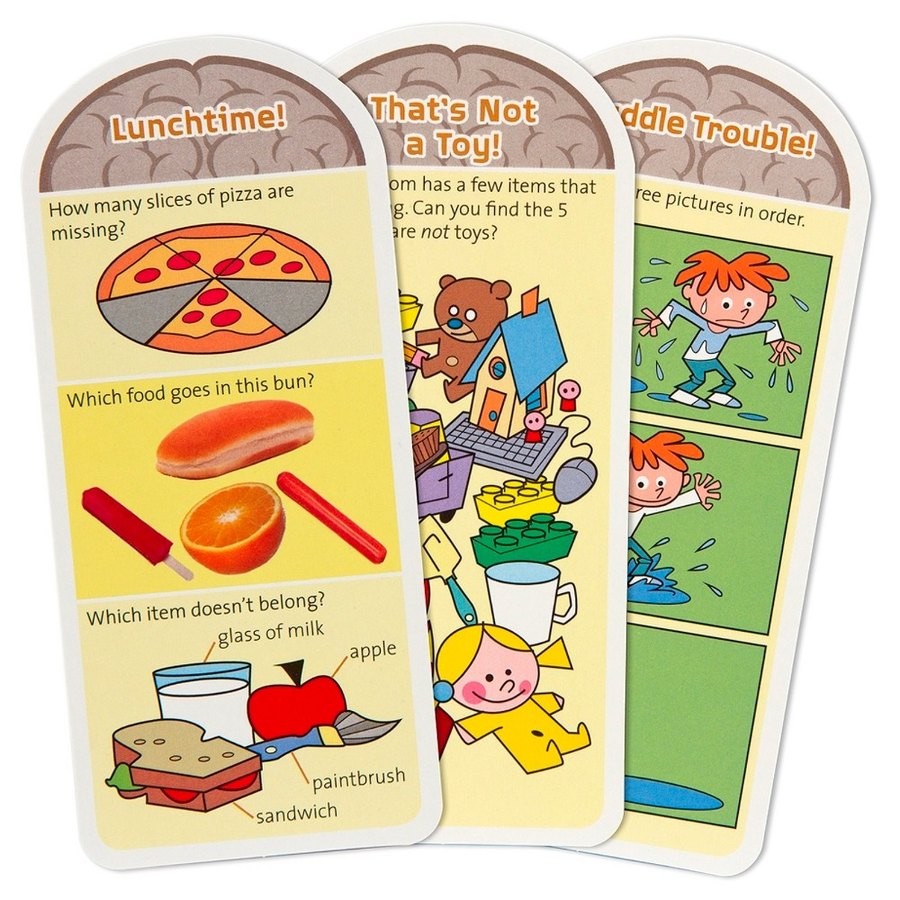 Discounted Melissa & Doug Smarty Pants Preschool Card Set Educational Activity With 120 Brain-Building Questions, Puzzles, and Games, Kids Unisex
