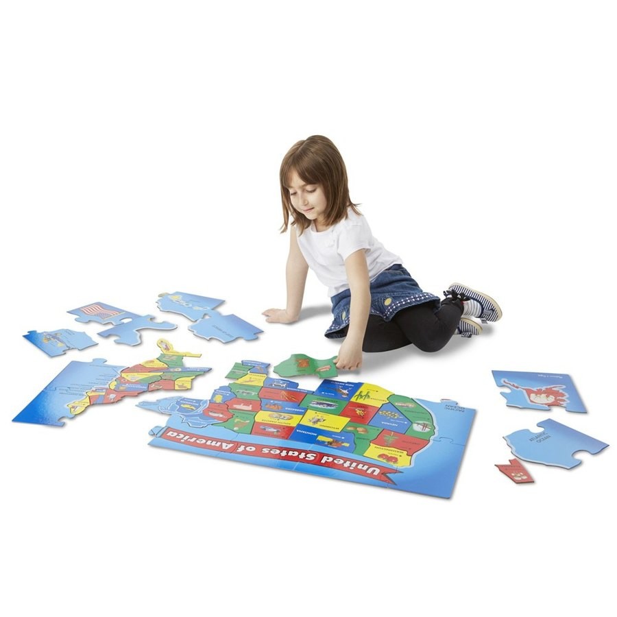 Discounted Melissa And Doug Usa Map Floor Puzzle 51pc