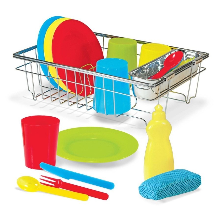 Outlet Melissa & Doug Let's Play House Wash and Dry Dish Set (24pc)