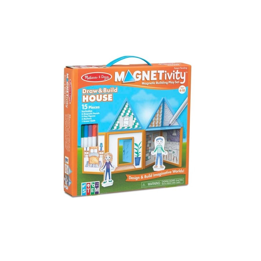 Discounted Melissa & Doug Magnetivity - Draw & Build House