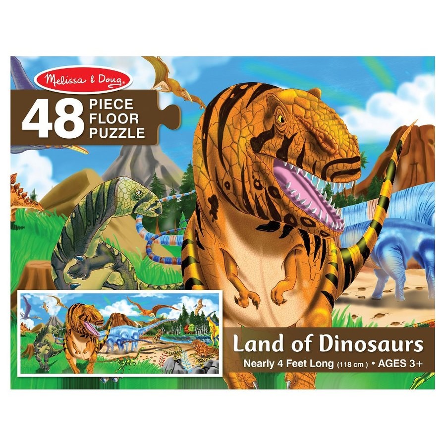 Outlet Melissa And Doug Land Of Dinosaurs Floor Puzzle 48pc