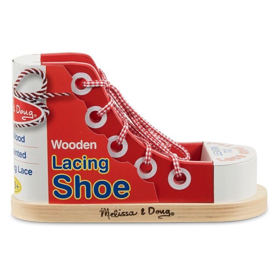 Best Melissa & Doug Deluxe Wood Lacing Sneaker - Learn to Tie a Shoe Educational Toy