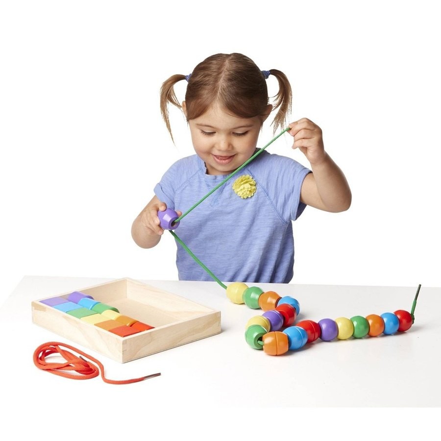 Best Melissa & Doug Primary Lacing Beads - Educational Toy With 30 Wooden Beads and 2 Laces