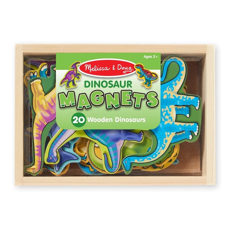 Discounted Melissa & Doug Magnetic Wooden Dinosaurs with Wooden Tray - 20pc