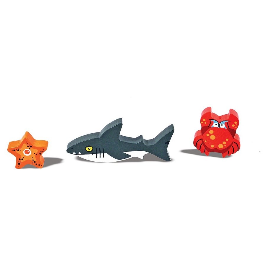 Best Melissa & Doug Wooden Chunky Puzzles Set - Ocean Animals and Insects 14pc