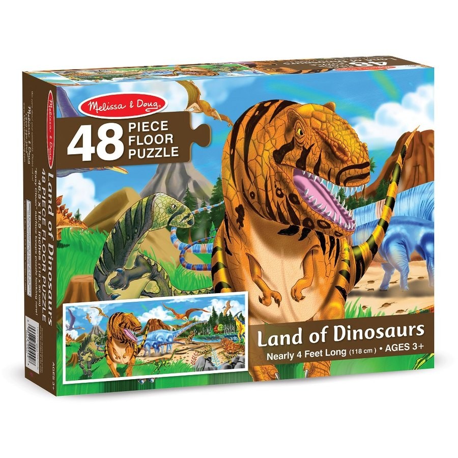 Outlet Melissa And Doug Land Of Dinosaurs Floor Puzzle 48pc