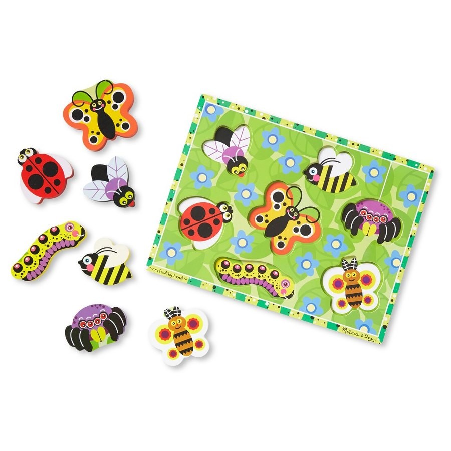 Best Melissa & Doug Wooden Chunky Puzzles Set - Ocean Animals and Insects 14pc
