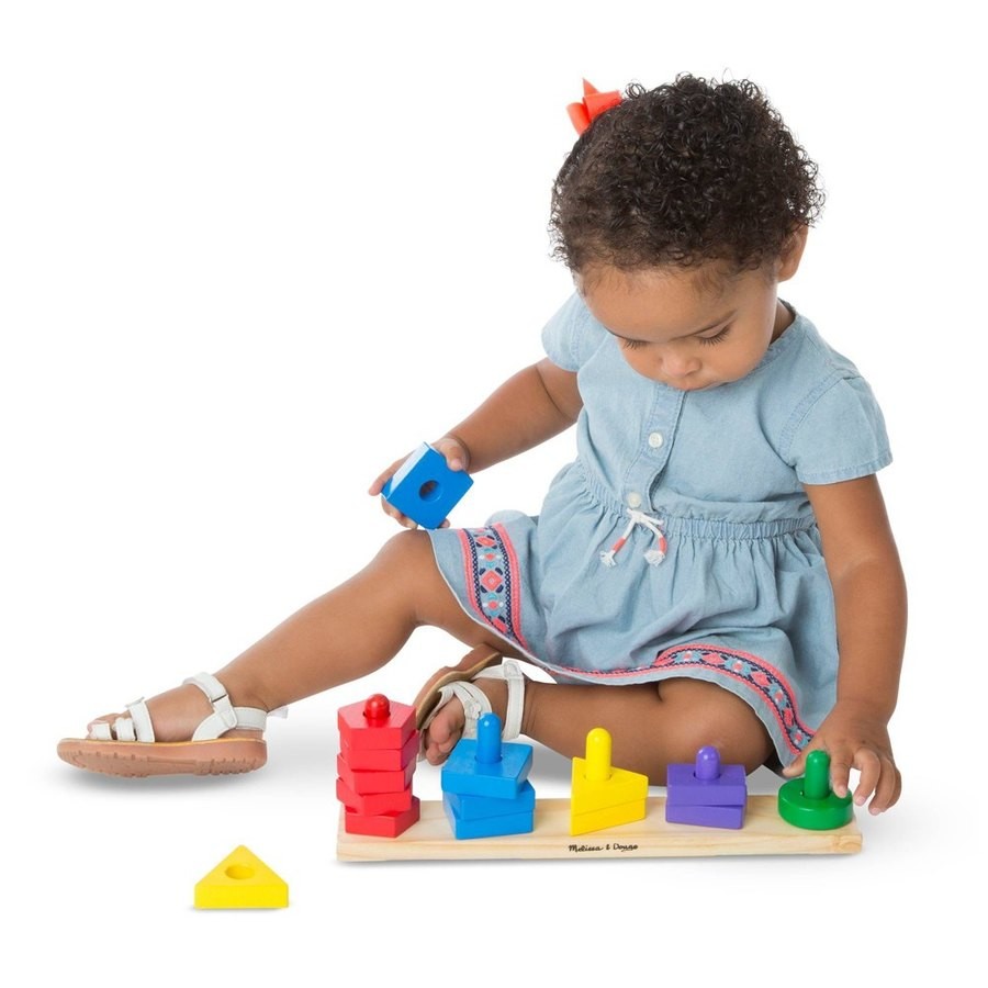 Best Melissa & Doug Classic Wooden Toy Bundle - Pound-A-Peg, Stack and Sort Board