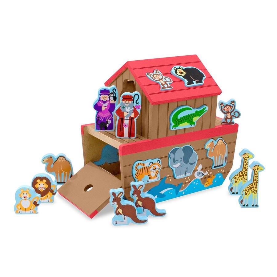 Limited Sale Melissa & Doug Noah's Ark Wooden Shape Sorter Educational Toy (28pc)