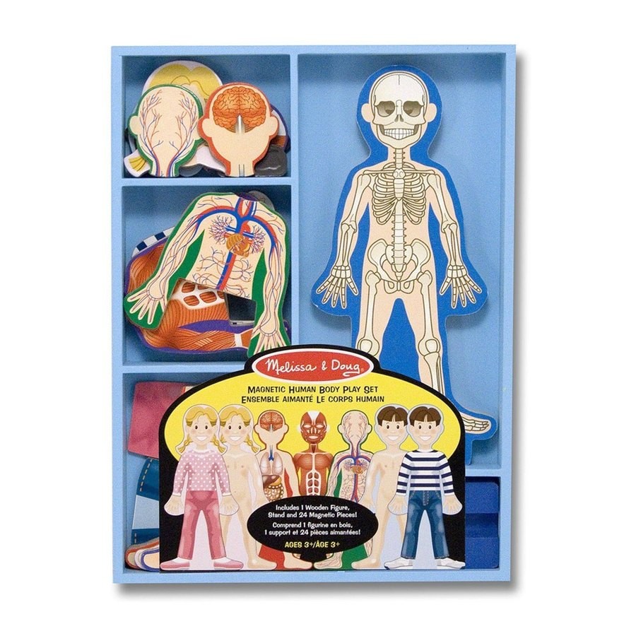 Limited Sale Melissa & Doug Magnetic Human Body Anatomy Play Set and Storage Tray - 24pc