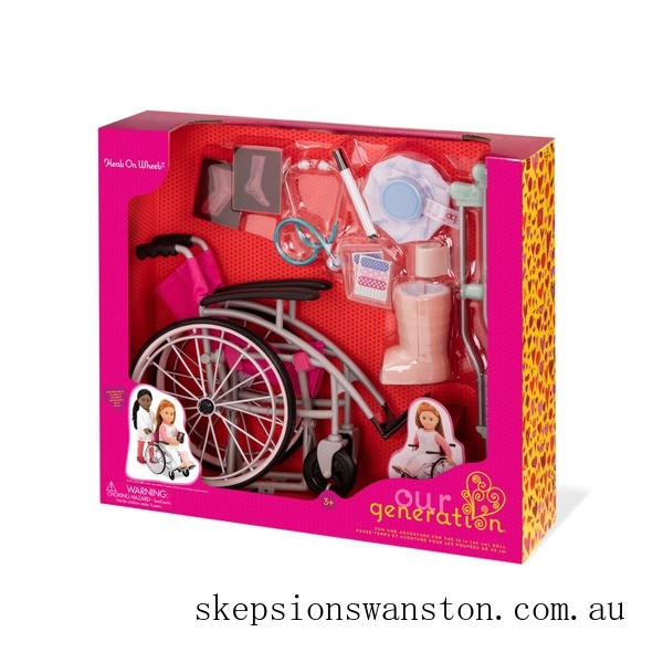 Genuine Our Generation Care Set with Foldable Wheelchair