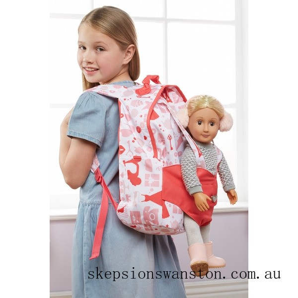 Clearance Sale Our Generation Hop On Doll Carrier Back Pack - Party
