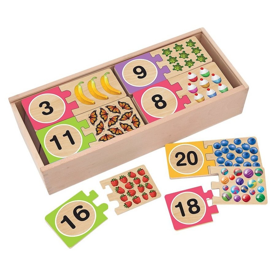Limited Sale Melissa & Doug Self-Correcting Wooden Number Puzzles With Storage Box 40pc