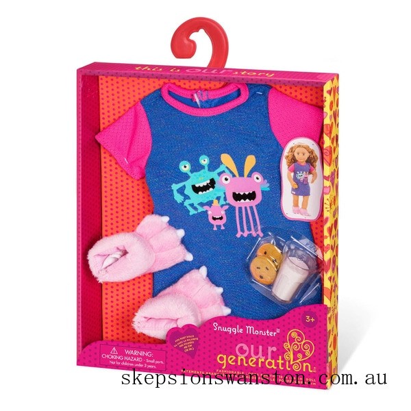 Genuine Our Generation Snuggle Monster Pj Outfit