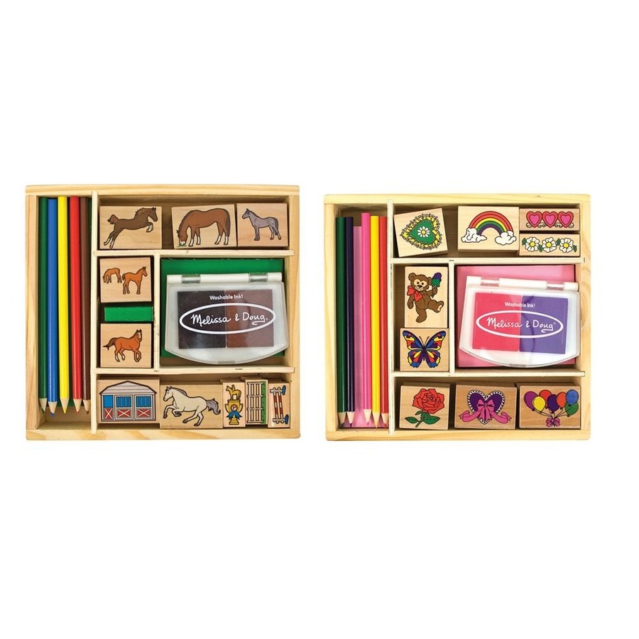 Limited Sale Melissa & Doug Wooden Stamp Sets (2): Friendship and Horses