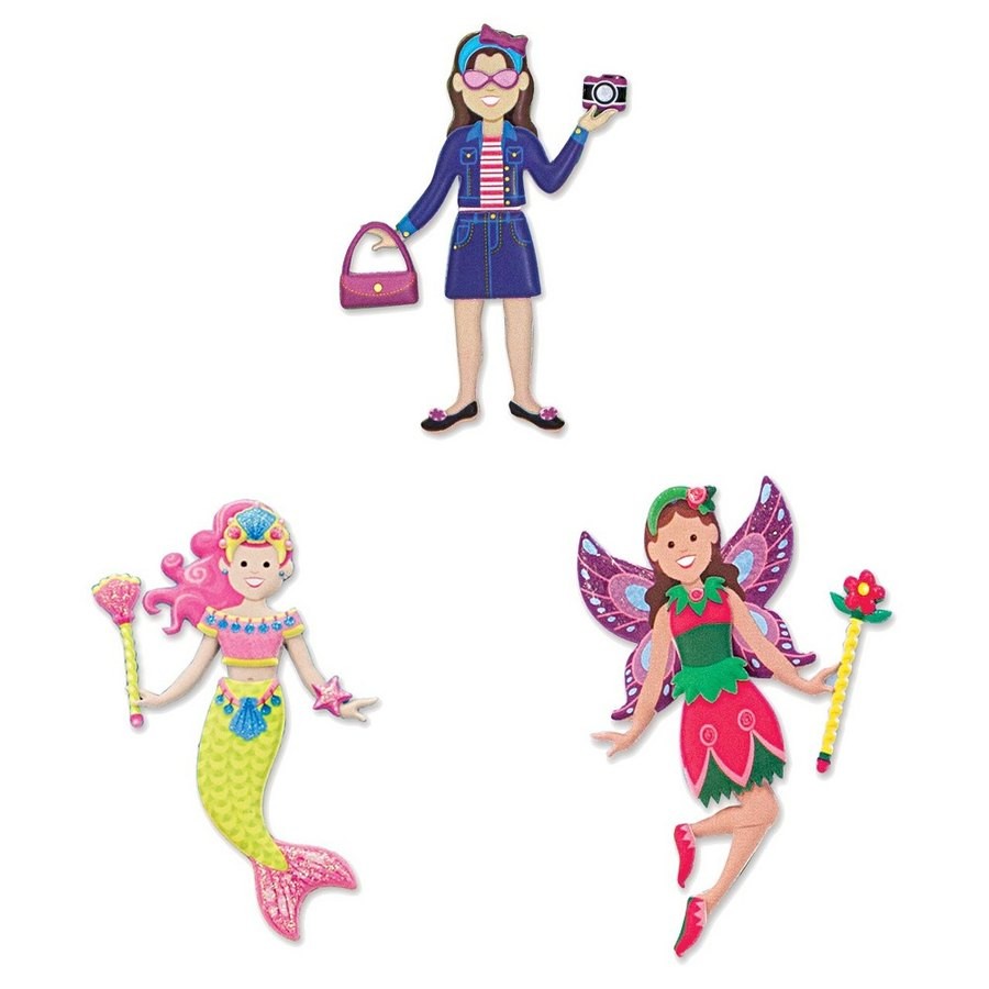 Best Melissa & Doug Puffy Sticker Pads Set: Fairy, Dress-Up, and Mermaid - 216 Reusable Stickers
